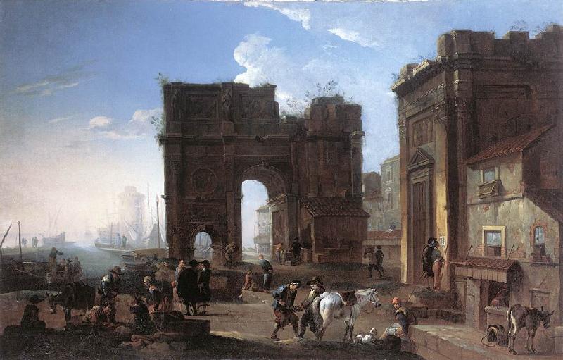 SALUCCI, Alessandro Harbour View with Triumphal Arch g China oil painting art